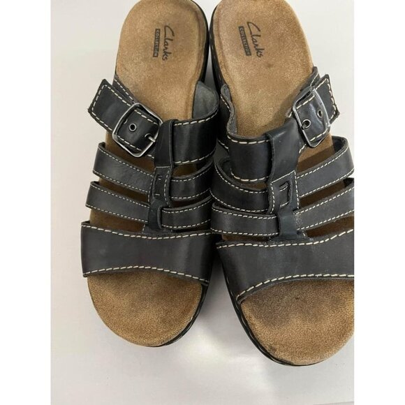 Clarks Lexi Alloys Dark  Gray Leather Uppers Sandals Women Size 10 - Picture 7 of 7